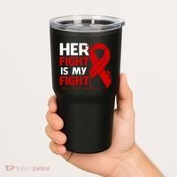 Her Fight Is My Fight Hiv Aids Awareness Feather Tumbler thumb 2