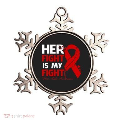 Her Fight Is My Fight Hiv Aids Awareness Feather Ornament