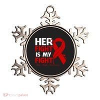 Her Fight Is My Fight Hiv Aids Awareness Feather Ornament thumb 0