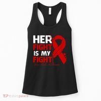 Her Fight Is My Fight Hiv Aids Awareness Feather Women's Tank Top thumb 0