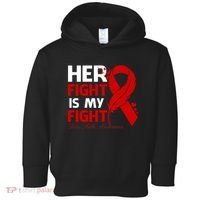 Her Fight Is My Fight Hiv Aids Awareness Feather Toddler Hoodie thumb 0