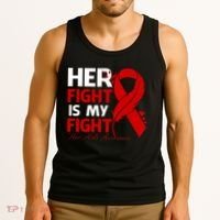 Her Fight Is My Fight Hiv Aids Awareness Feather Tank Top thumb 3