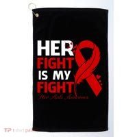 Her Fight Is My Fight Hiv Aids Awareness Feather Golf Towel thumb 0