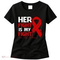 Her Fight Is My Fight Hiv Aids Awareness Feather Women's T-Shirt thumb 0