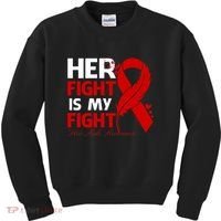 Her Fight Is My Fight Hiv Aids Awareness Feather Kids Sweatshirt thumb 0