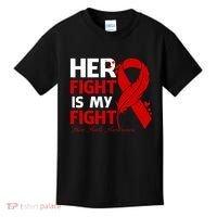 Her Fight Is My Fight Hiv Aids Awareness Feather Kids T-Shirt thumb 0