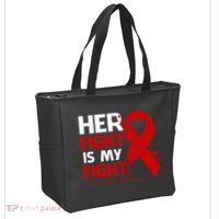 Her Fight Is My Fight Hiv Aids Awareness Feather Tote Bag thumb 2