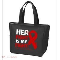 Her Fight Is My Fight Hiv Aids Awareness Feather Tote Bag thumb 3