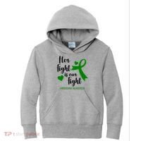 Her Fight Is Our Fight Lymphoma Awareness Kids Hoodie thumb 0