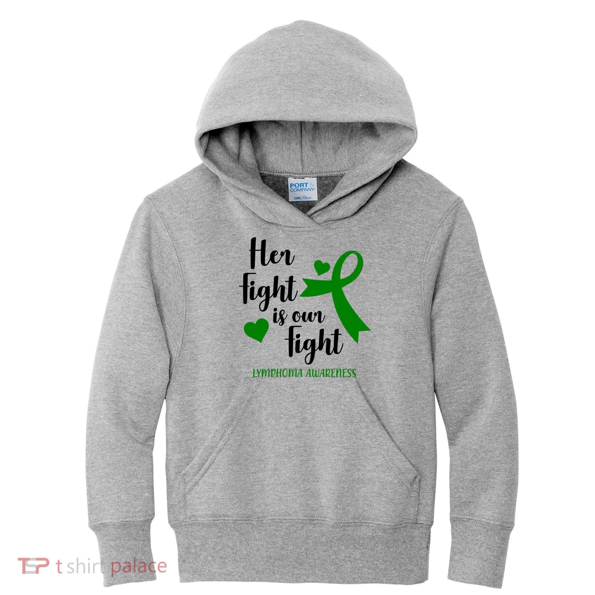 Her Fight Is Our Fight Lymphoma Awareness Kids Hoodie