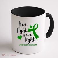 Her Fight Is Our Fight Lymphoma Awareness Coffee Mug thumb 1