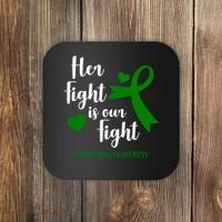 Her Fight Is Our Fight Lymphoma Awareness Coaster thumb 0
