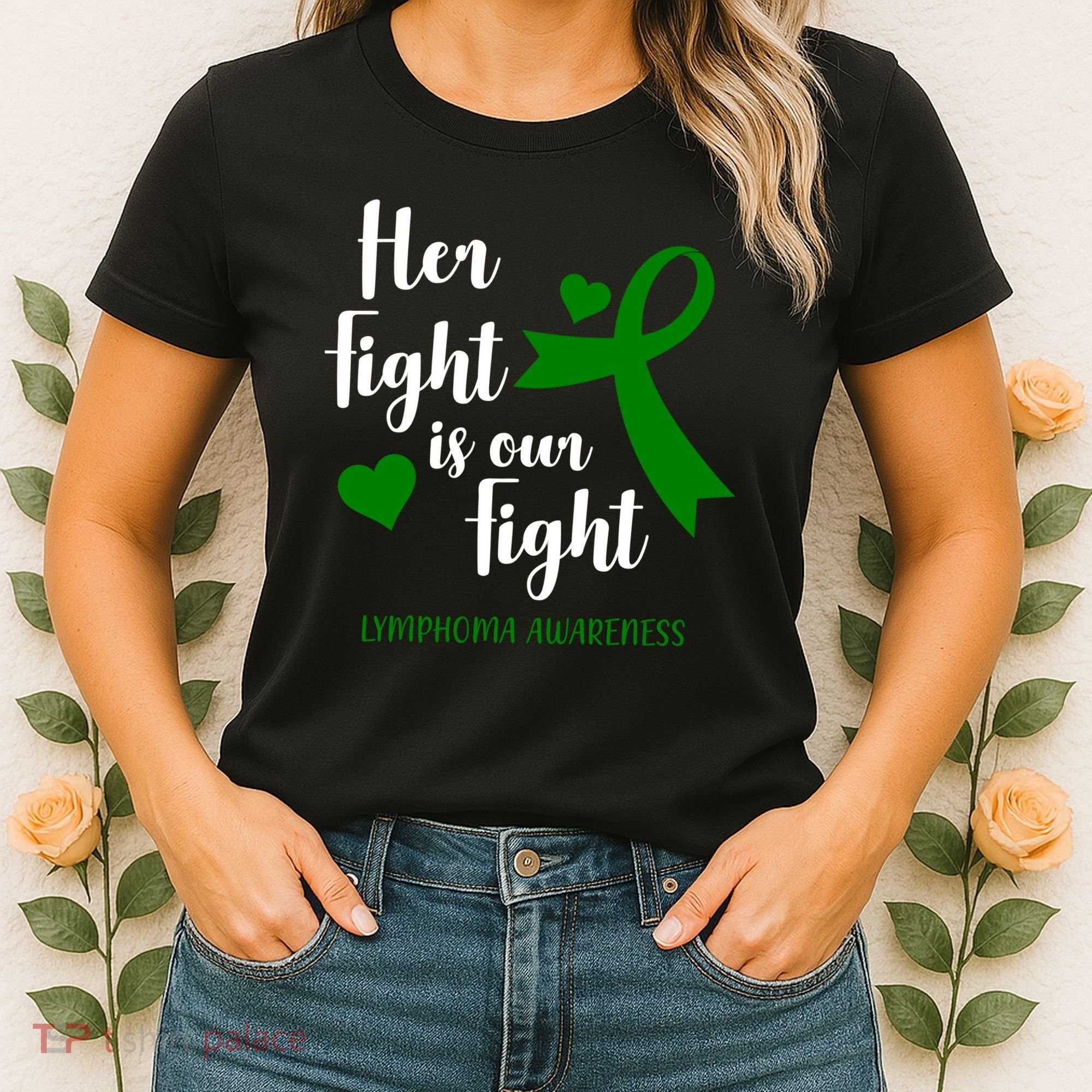 Her Fight Is Our Fight Lymphoma Awareness Women's T-Shirt