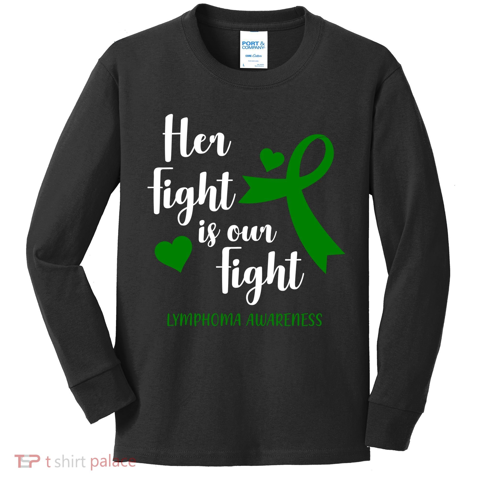 Her Fight Is Our Fight Lymphoma Awareness Kids Long Sleeve Shirt