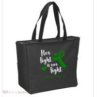 Her Fight Is Our Fight Lymphoma Awareness Tote Bag thumb 2