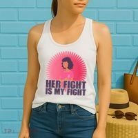 Her Fight Is My Fight Breast Cancer Awareness Women's Tank Top thumb 2