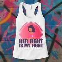 Her Fight Is My Fight Breast Cancer Awareness Women's Tank Top thumb 3