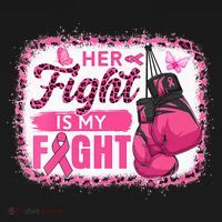 Her Fight Is My Fight Breast Cancer Awareness Boxing Gloves Women's Hoodie thumb 2