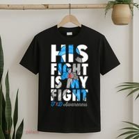 His Fight Is My Fight T1D Type 1 Diabetes Awareness Ribbon T-Shirt thumb 2