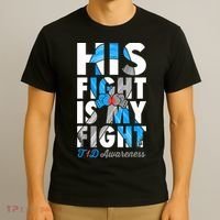 His Fight Is My Fight T1D Type 1 Diabetes Awareness Ribbon T-Shirt thumb 3