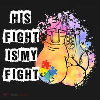 His Fight Is My Fight Autism Awareness Cool Gift Backpack thumb 2