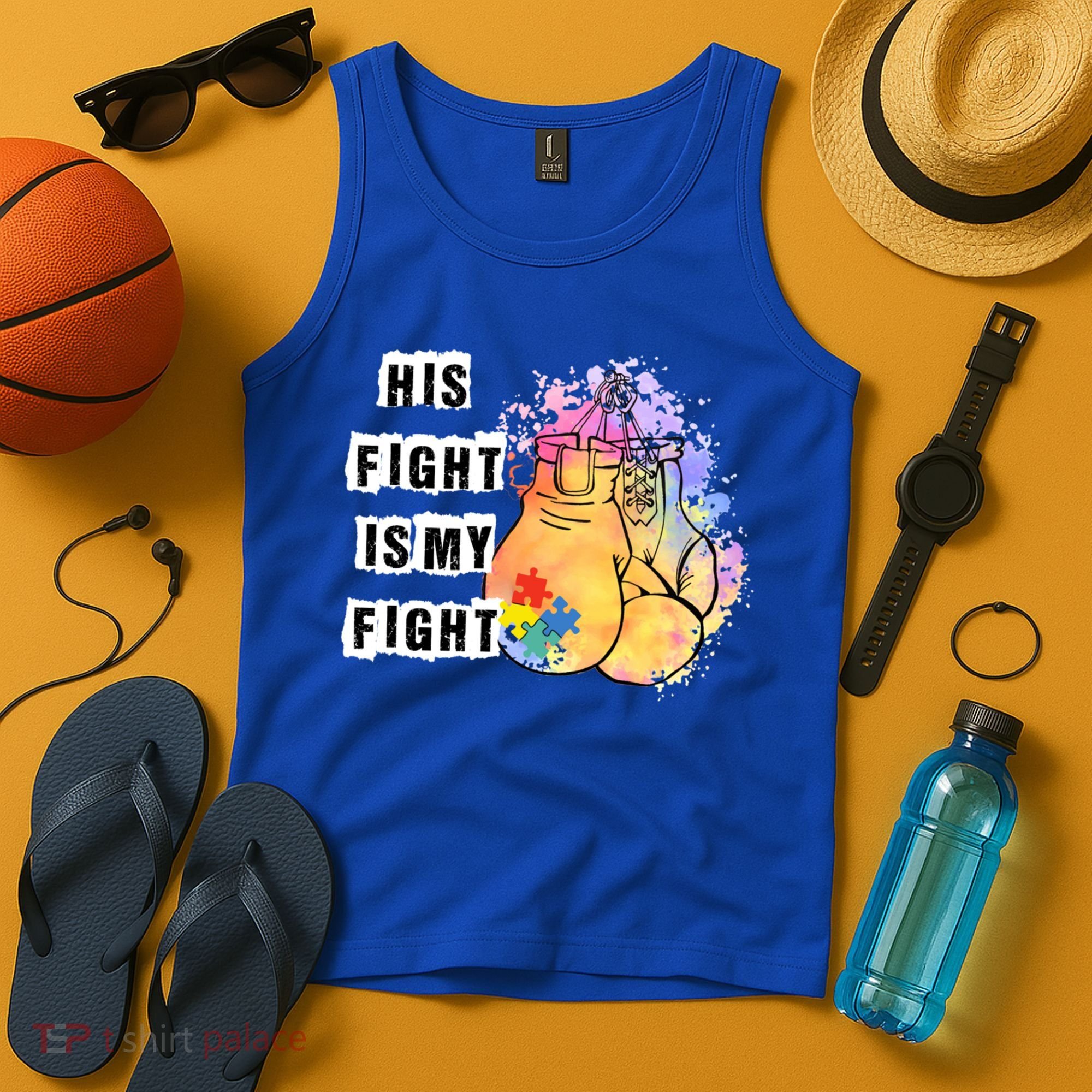 His Fight Is My Fight Autism Awareness Cool Gift Tank Top