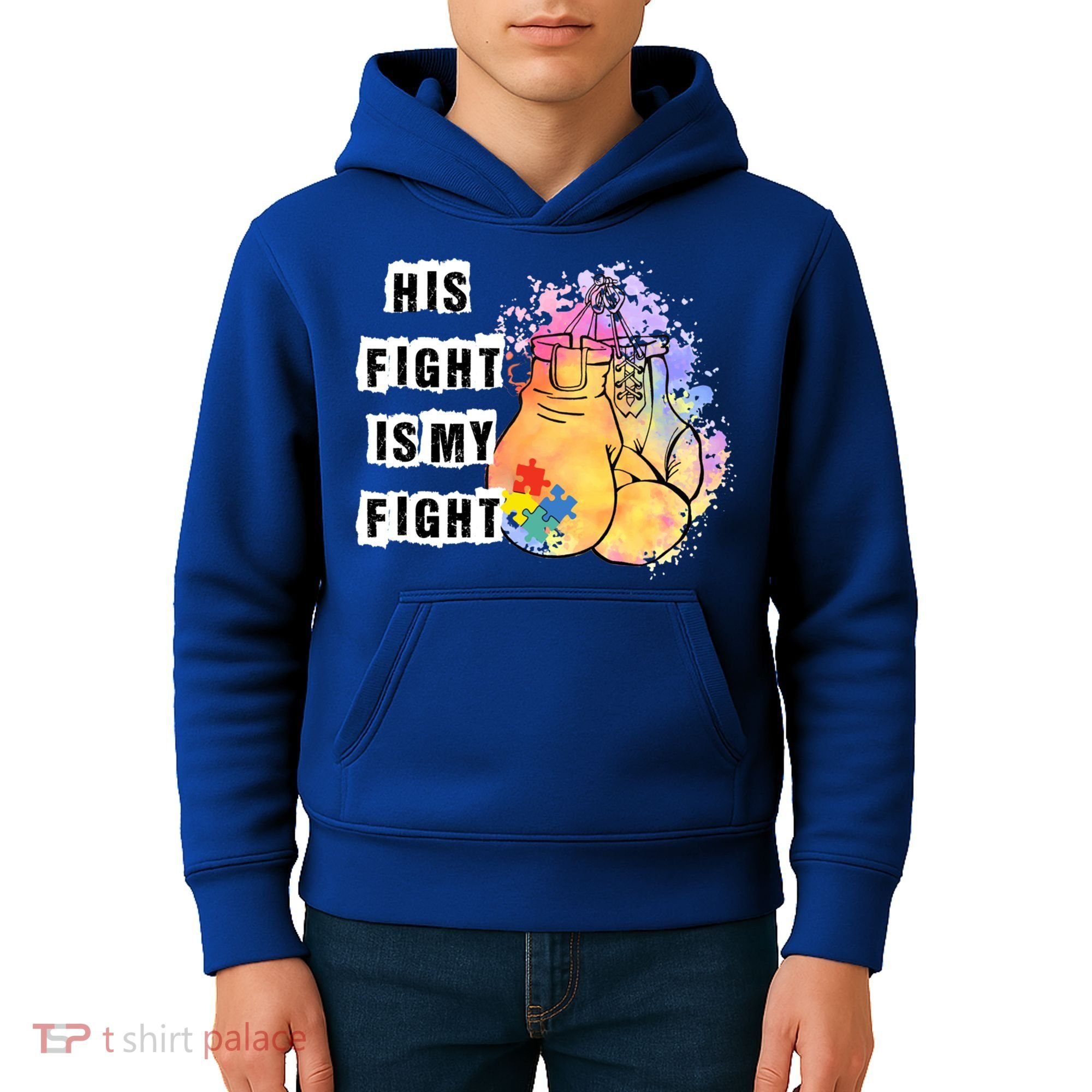 His Fight Is My Fight Autism Awareness Cool Gift Kids Hoodie