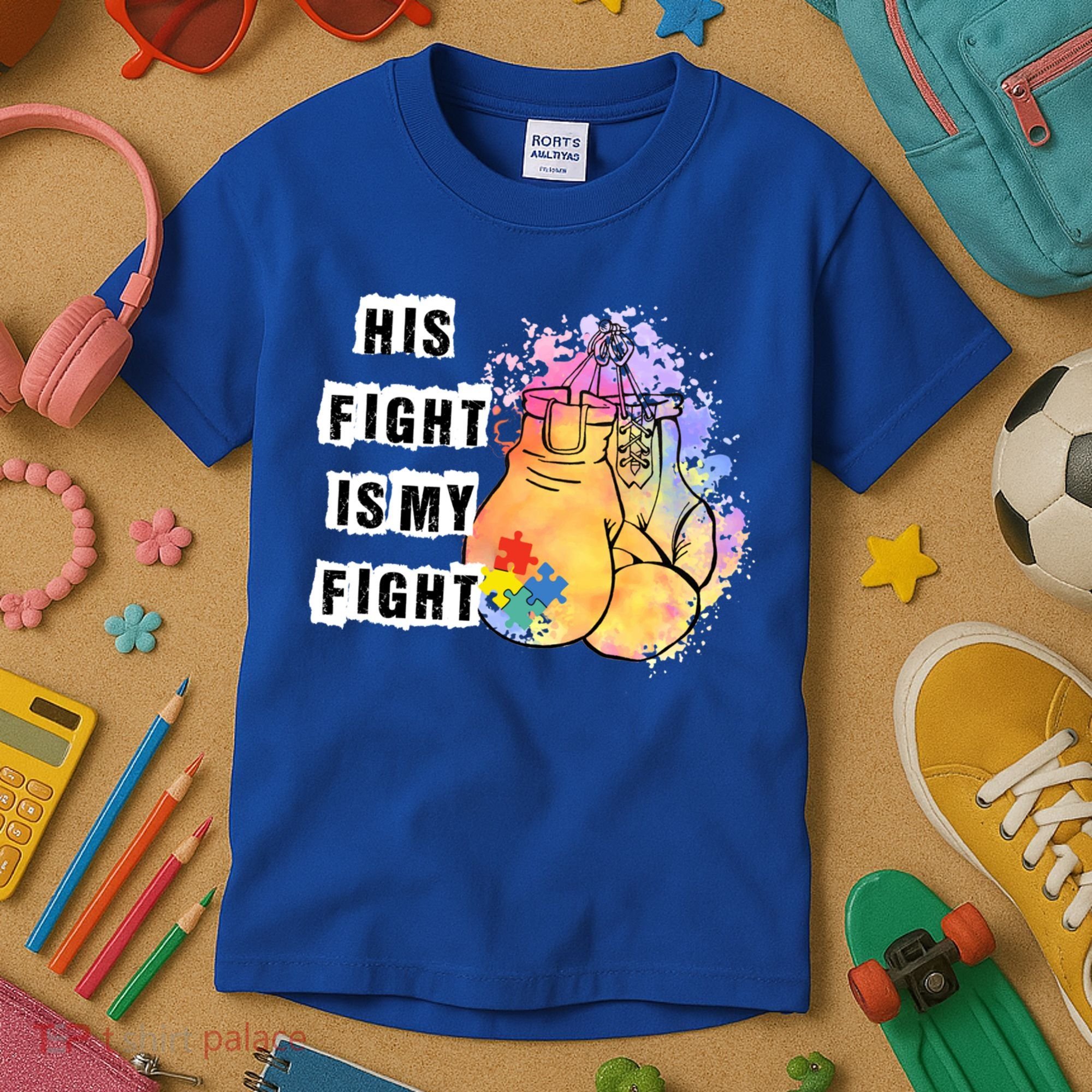 His Fight Is My Fight Autism Awareness Cool Gift Kids T-Shirt