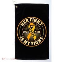 Her Fight Is My Fight Love Always Wins Emblem Golf Towel thumb 0