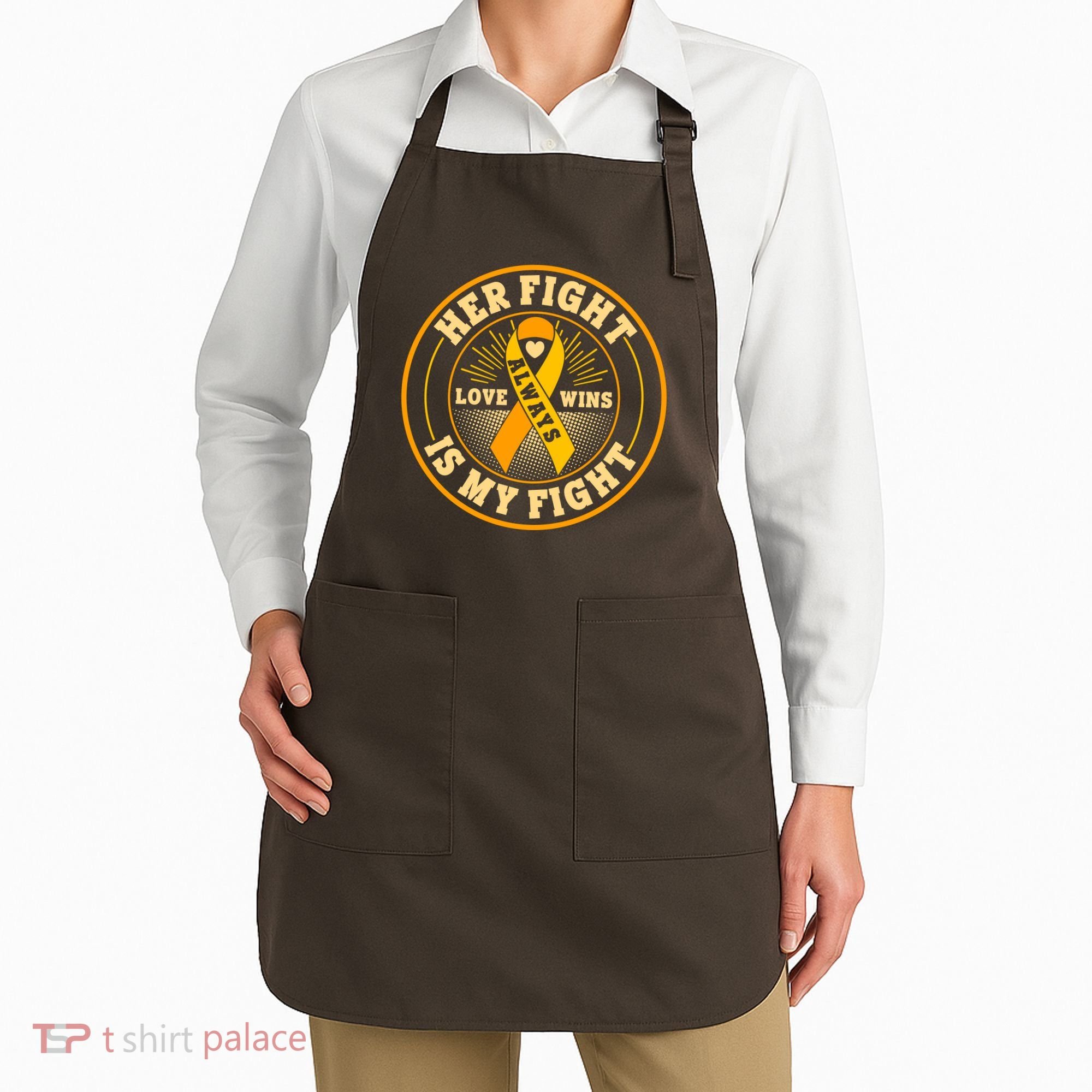Her Fight Is My Fight Love Always Wins Emblem Apron