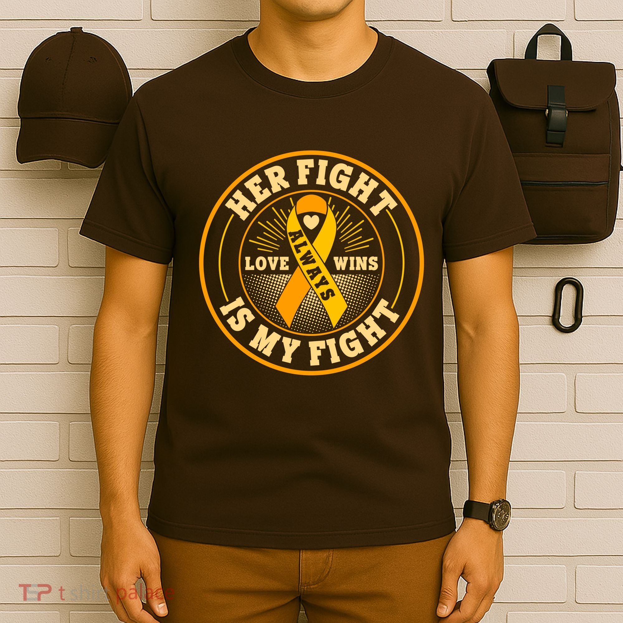 Her Fight Is My Fight Love Always Wins Emblem T-Shirt
