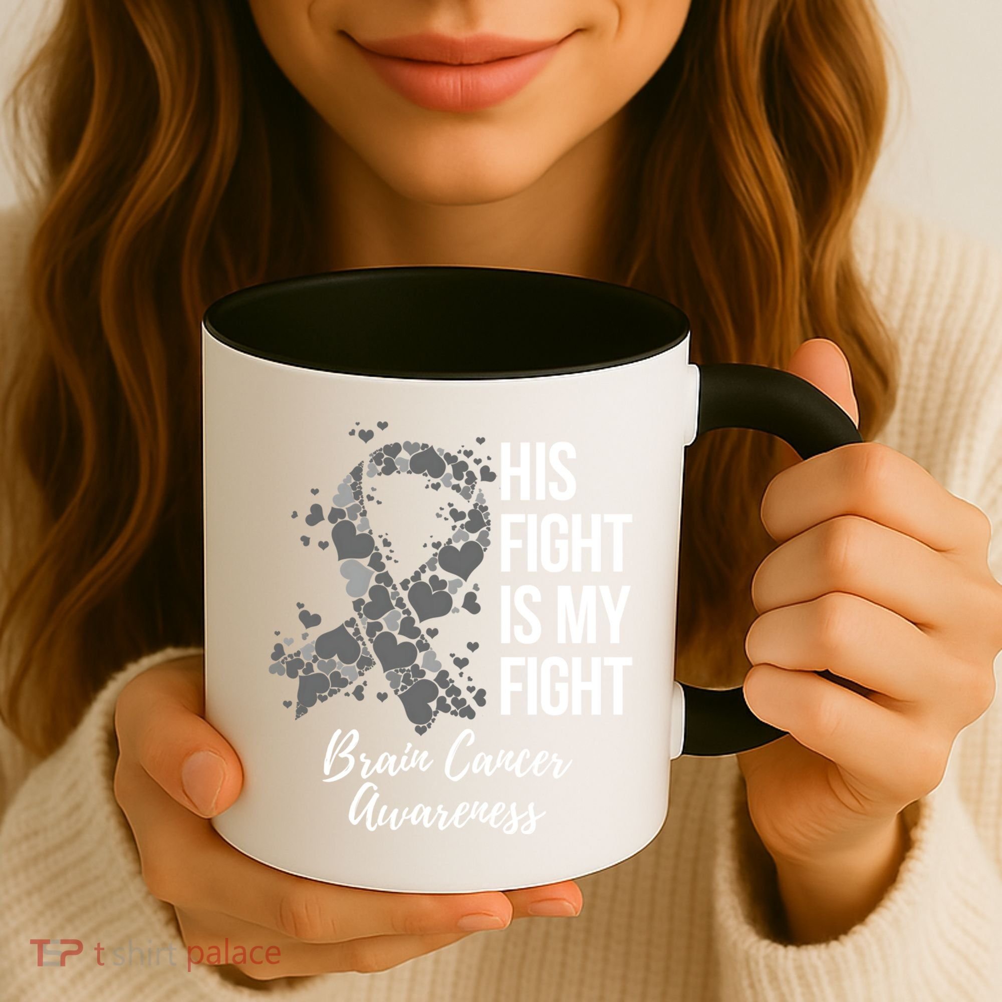 His Fight Is My Fight Brain Cancer Awareness Gift Coffee Mug
