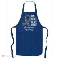 His Fight Is My Fight Brain Cancer Awareness Gift Apron thumb 0
