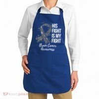 His Fight Is My Fight Brain Cancer Awareness Gift Apron thumb 2