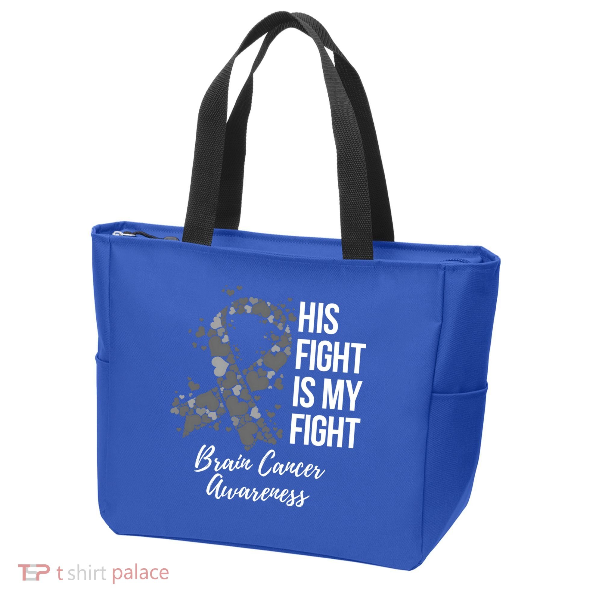 His Fight Is My Fight Brain Cancer Awareness Gift Tote Bag