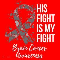 His Fight Is My Fight Brain Cancer Awareness Gift Santa Hat thumb 1