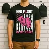 Her Fight Is My Fight Breast Cancer Awareness Pink Ribbons T-Shirt thumb 6