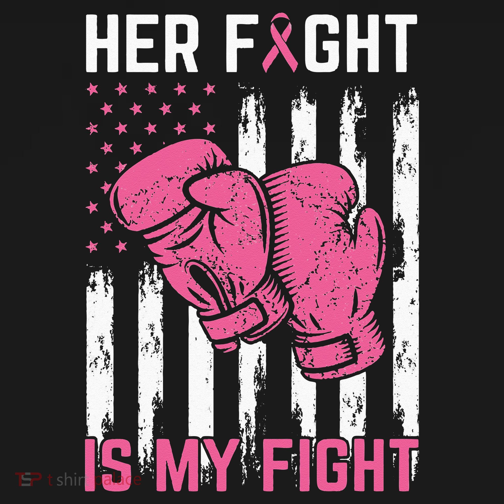 Her Fight Is My Fight Breast Cancer Awareness Pink Ribbons Women's Hoodie