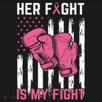Her Fight Is My Fight Breast Cancer Awareness Pink Ribbons Women's Tank Top thumb 5