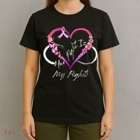Her Fight Is My Fight Breast Cancer Awareness Pink Ribbons T-Shirt thumb 4