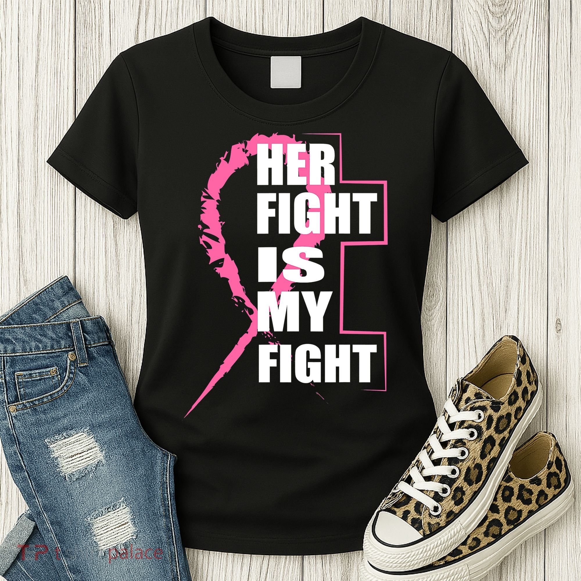 Her Fight Is My Fight Breast Cancer Women's T-Shirt