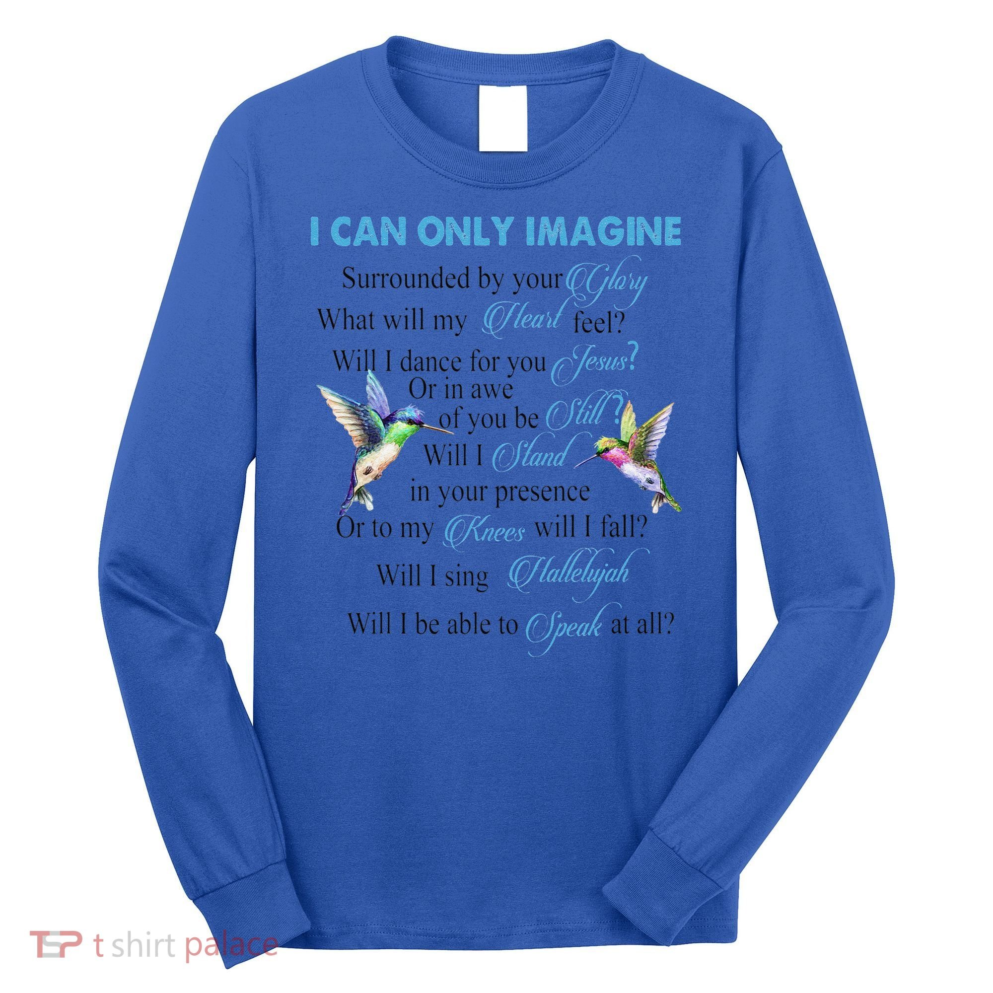 Hummingbirds Faith Jesus I Can Imagine Christian Religious Long Sleeve Shirt