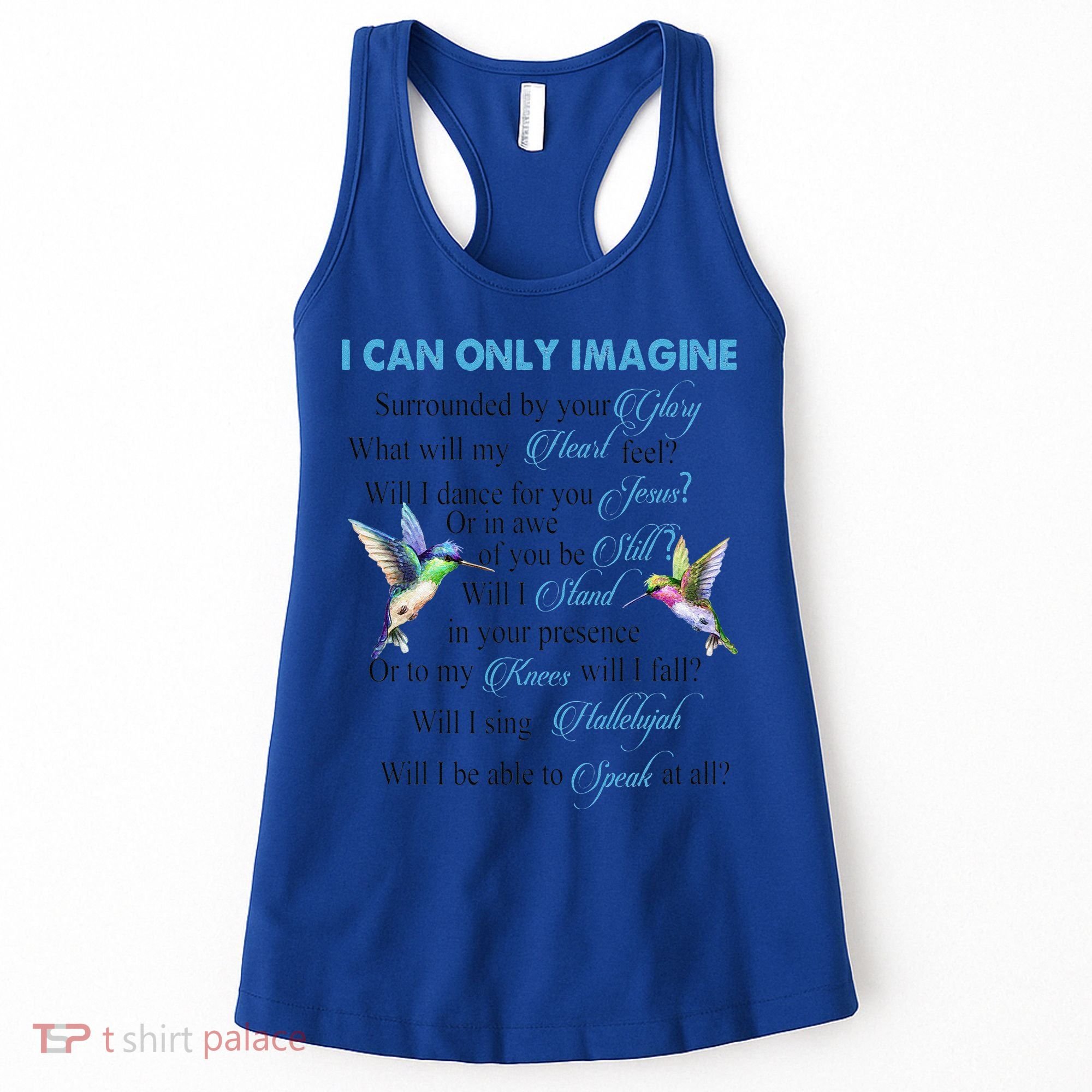 Hummingbirds Faith Jesus I Can Imagine Christian Religious Women's Tank Top