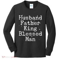 Husband Father King Blessed Man Kids Long Sleeve Shirt thumb 0