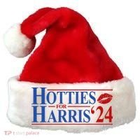 Hotties For Kamala Harris 2024 Smooch Lip Funny Politcal Santa Hat thumb 0