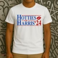 Hotties For Kamala Harris 2024 Smooch Lip Funny Politcal T-Shirt thumb 3