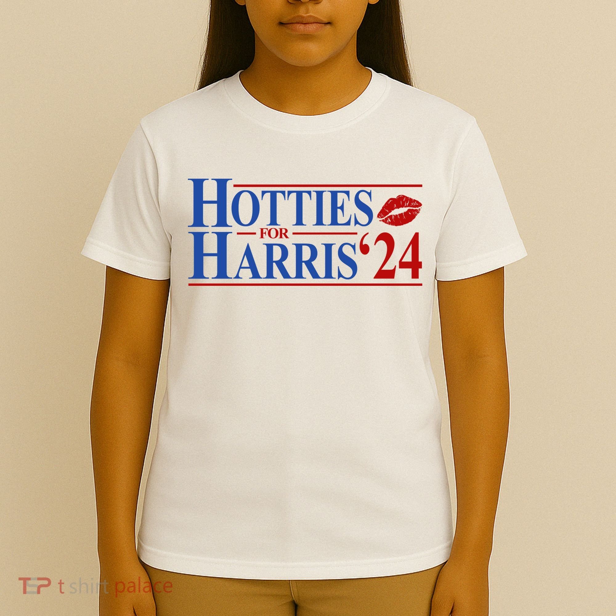 Hotties For Kamala Harris 2024 Smooch Lip Funny Politcal T-Shirt