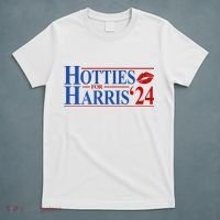 Hotties For Kamala Harris 2024 Smooch Lip Funny Politcal T-Shirt thumb 5