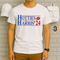 Hotties For Kamala Harris 2024 Smooch Lip Funny Politcal T-Shirt thumb 6