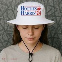 Hotties For Kamala Harris 2024 Smooch Lip Funny Politcal Bucket Hat thumb 3
